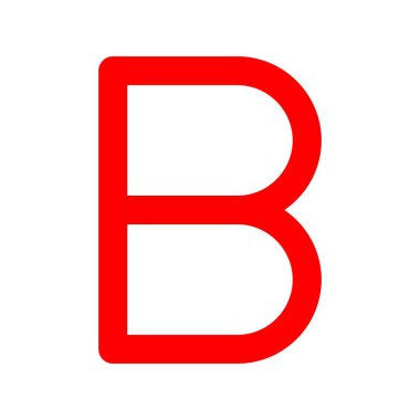 B Düz Vektör Simgesi Tasarımı