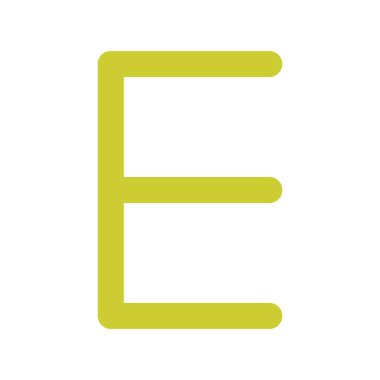 E Düz Vektör Simgesi Tasarımı