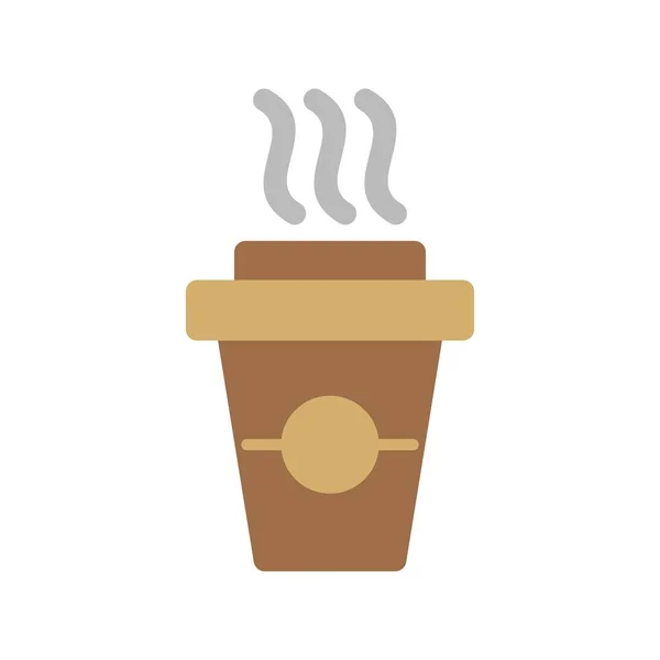 Coffee Cup Lapos Vektor Ikon Desig — Stock Vector
