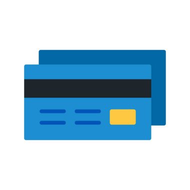 Kredi Kartı Düz Vektör Simgesi Tasarımı