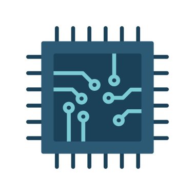 İşlemci Düz Vektör Simgesi Desig