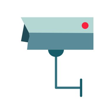 Cctv Düz Vektör Simgesi Tasarımı