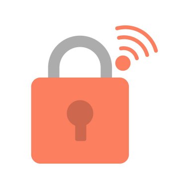 Asma kilit Düz Vektör Simgesi Tasarımı