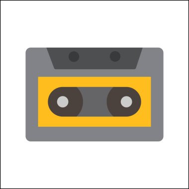 Kaset Düz Vektör Simgesi Tasarımı