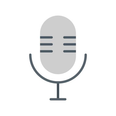 Mikrofon Düz Vektör Simgesi Tasarımı