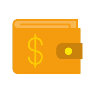 Cüzdan Düz Vektör Simgesi Tasarımı