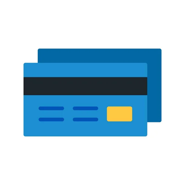 Cartão Crédito Flat Vector Icon Desig — Vetor de Stock