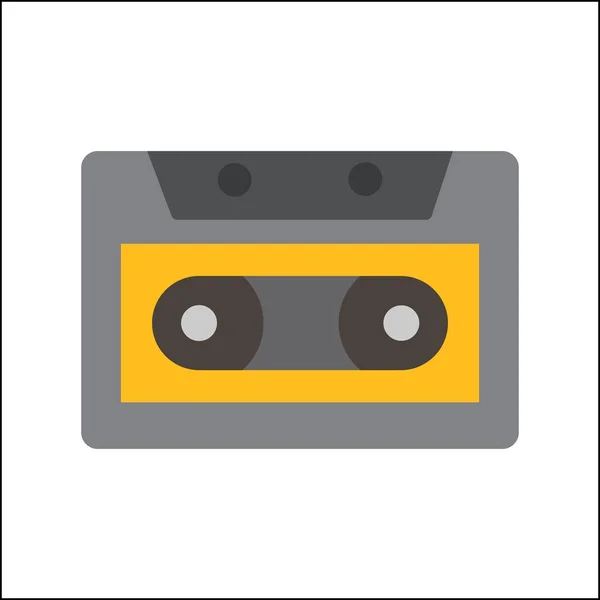 Kassette Flat Vector Icon Desig — Stockvektor