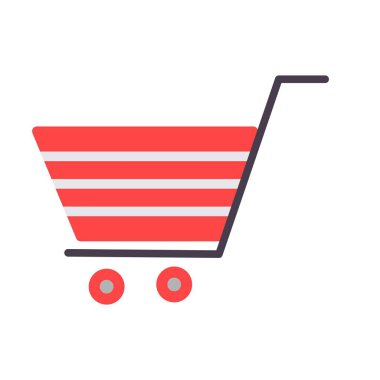 Trolly Düz Vektör Simgesi Tasarımı