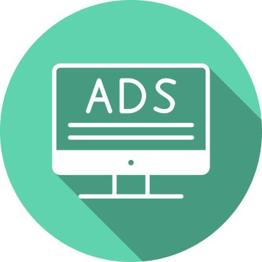 Ad Glyph Çember Vektör Simgesi Tasarımı