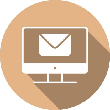 Zarf Glyph Çember Vektör Simgesi Tasarımı