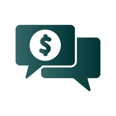 Chat Glyph Gradyan Vektör Simgesi Tasarımı