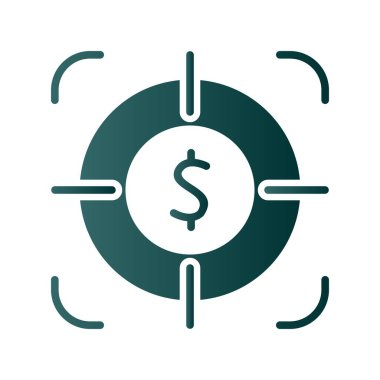 Kabartma Gradyan Vektör Simgesi Tasarımı Odakla