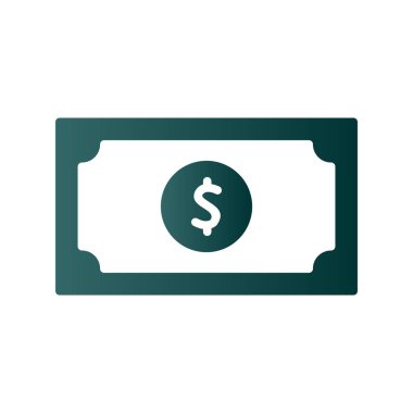 Para birimi Glyph Gradyan Vektör Simgesi Tasarımı