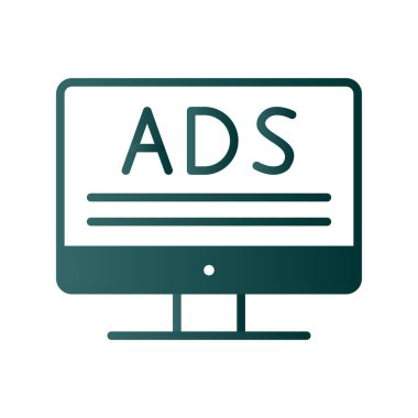 Ad Glyph Gradyan Vektör Simgesi Tasarımı