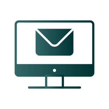 Zarf Glyph Gradyan Vektör Simgesi Tasarımı