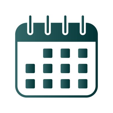 Takvim Glyph Gradyan Vektör Simgesi Tasarımı