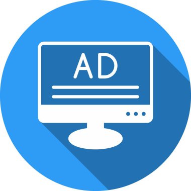 Ad Glyph Çember Vektör Simgesi Tasarımı