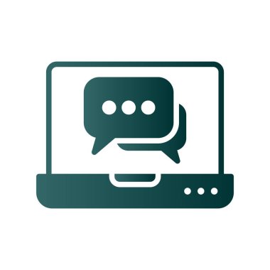 Chatbot Kabartma Gradyan Vektör Simgesi Tasarımı