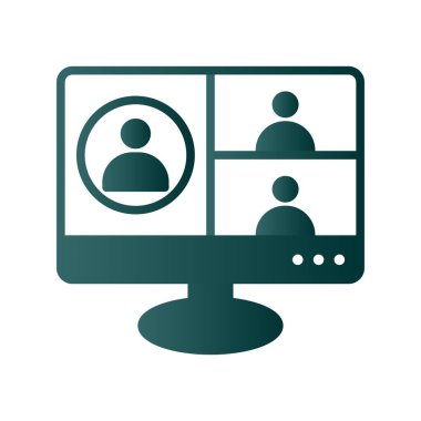 Çevrimiçi Arama Glyph Gradyan Vektör Simgesi Tasarımı