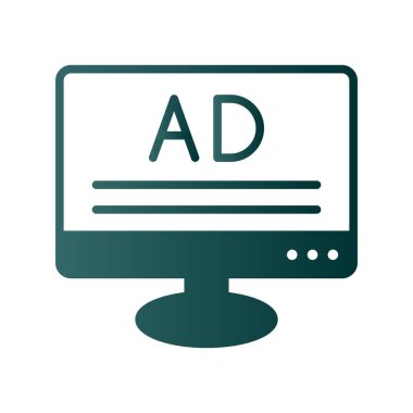 Ad Glyph Gradyan Vektör Simgesi Tasarımı