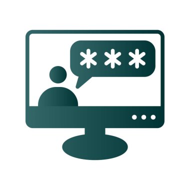 Sohbet Kodu Glyph Gradyan Vektör Simgesi Tasarımı