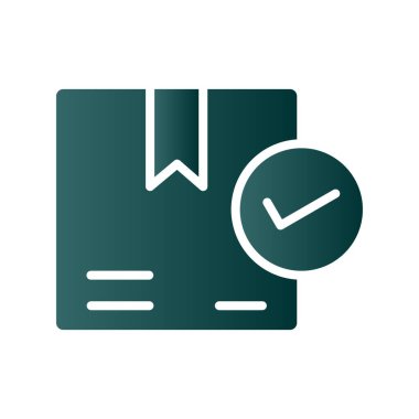 Tick Glyph Gradyan Vektör Simgesi Tasarımı