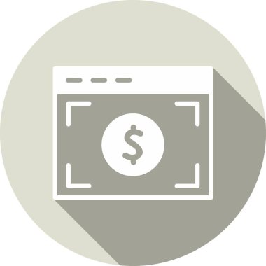 Dolar Glyph Çember Vektör Simgesi Tasarımı