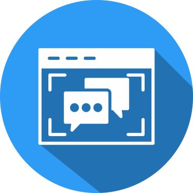 Çevrimiçi Chat Glyph Çember Vektör Simgesi Tasarımı