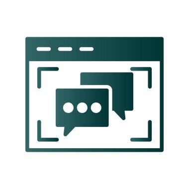 Çevrimiçi Chat Glyph Gradyan Vektör Simgesi Tasarımı