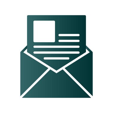 E- posta Glyph Gradyan Vektör Simgesi Tasarımı