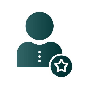 Favori Glyph Gradyan Vektör Simgesi Tasarımı