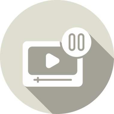 Video Glyph Çember Vektör Simgesi Tasarımı Duraklat