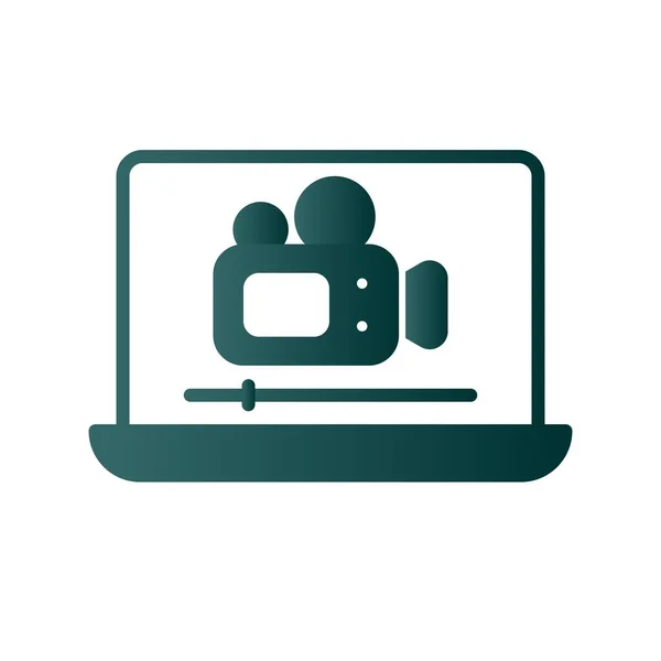 Videobearbeitung Glyph Gradient Vector Icon Desig — Stockvektor
