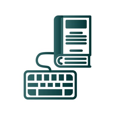 Klavye Glyph Gradyan Vektör Simgesi Tasarımı
