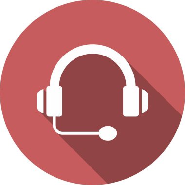 Kulaklık Kabartma Çemberi Vektör Simgesi Tasarımı