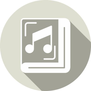  Müzik Kitabı Kabartma Çemberi Vektör Simgesi Tasarımı