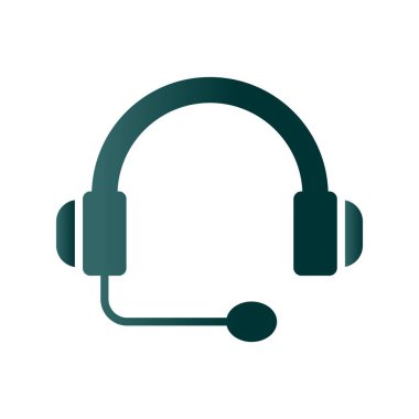 Kulaklık Kabartması Gradyan Vektör Simgesi Tasarımı