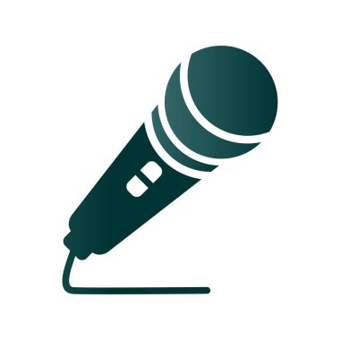 Mikrofon Gradyan Vektör Simgesi Tasarımı