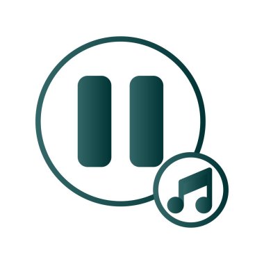 Düğme Kabartma Gradyan Vektör Simgesi Tasarımı Duraklat