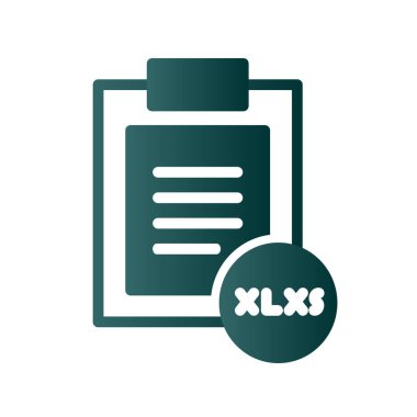  XLXS dosyası Glyph Gradyan Vektör Simgesi Tasarımı