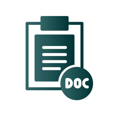DOC Glyph Gradyan Vektör Simgesi Tasarımı