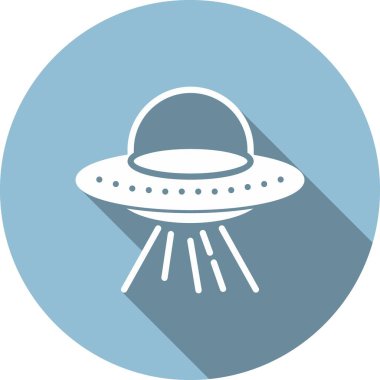 Ufo Glyph Çember Vektör Simgesi Tasarımı