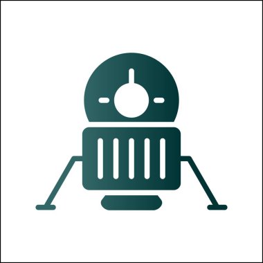 İniş Glyph Gradyan Vektör Simgesi Tasarımı