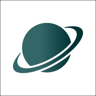 Satürn Glyph Gradyan Vektör Simgesi Tasarımı
