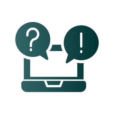 İleti Glyph Gradyan Vektör Simgesi Tasarımı