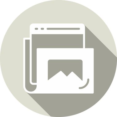 Web Galerisi Kabartma Çemberi Vektör Simgesi Tasarımı