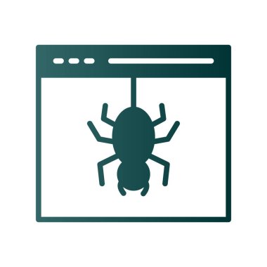 Malware Glyph Gradyan Vektör Simgesi Tasarımı