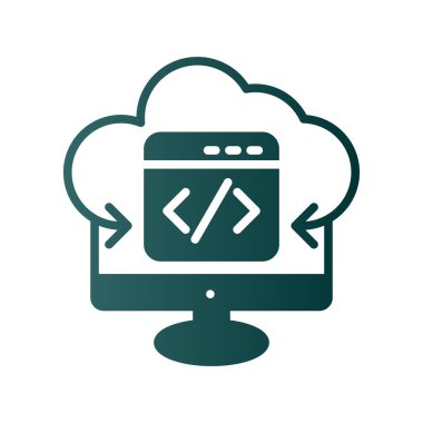 Sunucu Kabartma Gradyan Vektör Simgesi Tasarımı