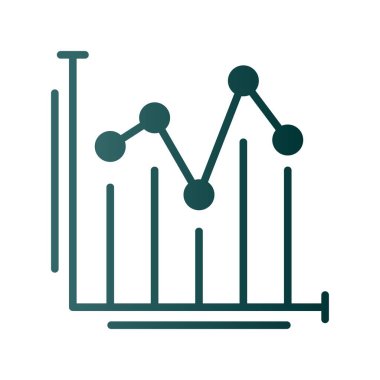 Satır Grafiği Gradyan Vektör Simgesi Tasarımı